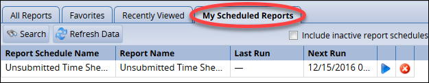 my scheduled reports tab